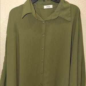 Vikki Green Button-Up Blouse